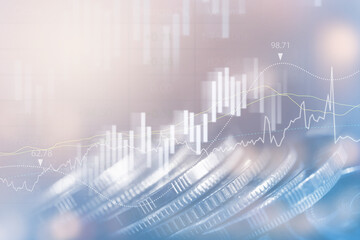 Graph and coin stacks depicting financial growth and market trends in the context of DMCC Dubai operations.